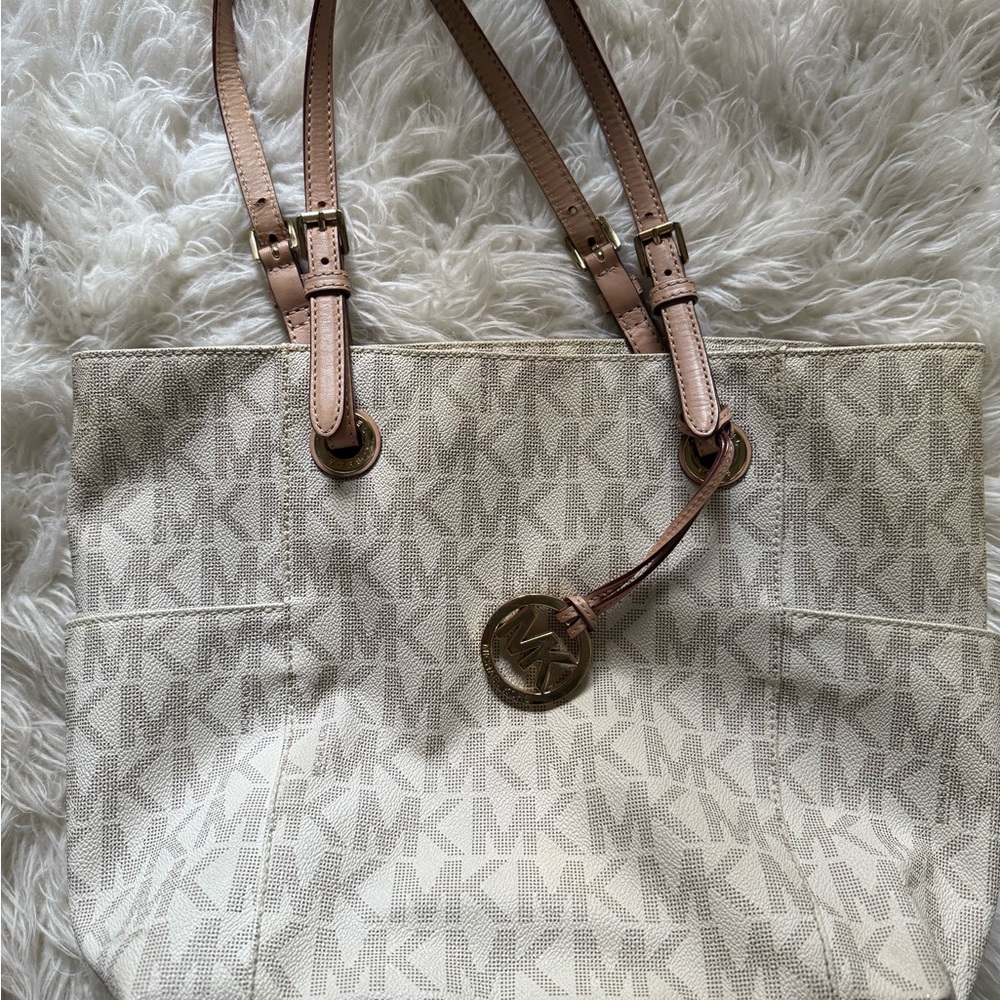 Michael Kors Cream Monogram Tote